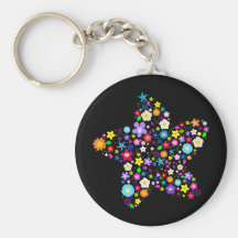 Estrella bonita de la flor llaveros personalizados