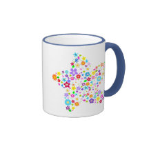 Estrella bonita de la flor taza