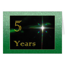 Estrella brillante del 5to aniversario del emplead tarjetón