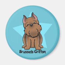 Estrella Bruselas cosechada rojo Griffon de Kawaii Imán De Frigorifico