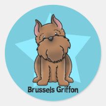 Estrella Bruselas cosechada rojo Griffon de Kawaii Etiquetas