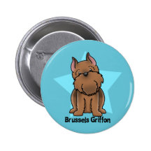 Estrella Bruselas cosechada rojo Griffon de Kawaii Pin