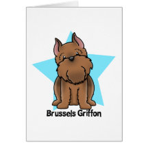 Estrella Bruselas cosechada rojo Griffon de Kawaii Tarjeta