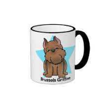 Estrella Bruselas cosechada rojo Griffon de Kawaii Tazas De Café