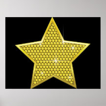 Estrella chispeante del oro posters