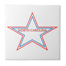 Estrella con Carolina del Norte en él Teja