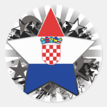 Estrella de Croacia Pegatina Redonda