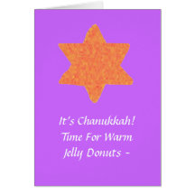 Estrella de David anaranjada, tarjeta de Chanukkah