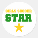 Estrella de fútbol del chica etiqueta