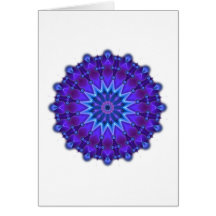 Estrella de la mandala en azul tarjeton