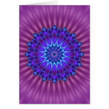 Estrella de la mandala en flor magenta del azul el felicitación
