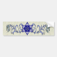Estrella de la paz de Jánuca Etiqueta De Parachoque