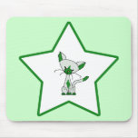 Estrella de la suerte verde - afortunada el gato tapetes de raton