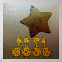 Estrella de las jirafas del oro posters