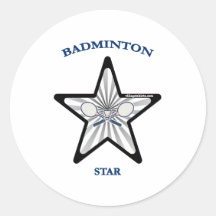 Estrella del bádminton etiquetas redondas