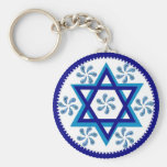 Estrella del llavero del azul de David