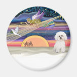 Estrella del navidad - Bichon Frise 2 Imán De Nevera