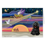 Estrella del navidad - cocker spaniel (negro) felicitaciones