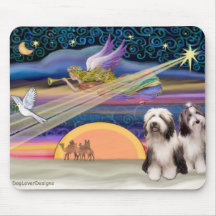 Estrella del navidad - collies barbudos (dos 1, 4) tapete de ratones