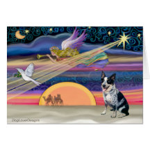 Estrella del navidad - perro australiano del ganad felicitacion 