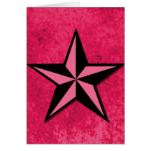 Estrella del negro y del rosa felicitación
