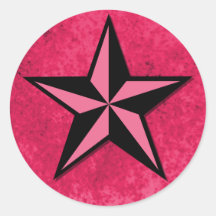 Estrella del negro y del rosa pegatina