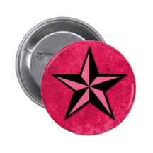 Estrella del negro y del rosa pins