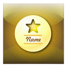 Estrella del oro del icono de la invitación