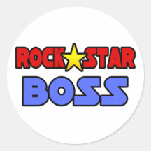 Estrella del rock Boss Etiquetas Redondas