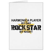 Estrella del rock de la armónica por noche tarjeton