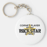 Estrella del rock del cucurucho por noche llaveros