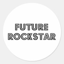 Estrella del rock futura etiqueta redonda