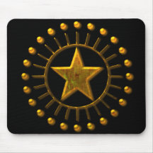 ESTRELLA DEL SOL DEL ORO ALFOMBRILLA DE RATONES