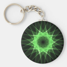 Estrella del verde del fractal llavero personalizado