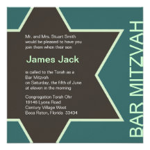 Estrella del verde y de Brown 2 de Mitzvah de la b Comunicado