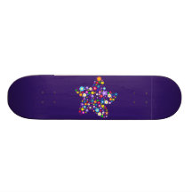 Estrella floral colorida bonita patineta personalizada