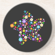 Estrella floral colorida bonita posavasos diseño