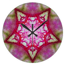 ESTRELLA FUCSIA ROSADA ABSTRACTA RELOJES DE PARED