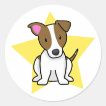 Estrella Jack Russell Terrier de Kawaii Etiqueta