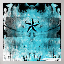 Estrella náutica azul posters