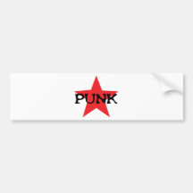 estrella punky roja etiqueta de parachoque