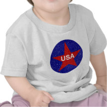 Estrella roja apenada KRW los E.E.U.U. Camisetas