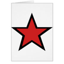 ¡Estrella roja! ¡Productcs rojos frescos de la est Felicitacion