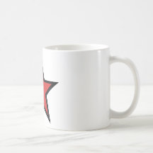 ¡Estrella roja! ¡Productcs rojos frescos de la est Tazas De Café