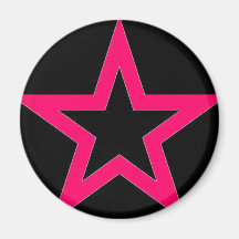 Estrella rosada en negro - imán