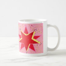 Estrella rosada tazas