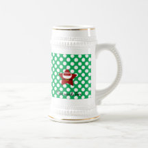 Estrella santa con los lunares verdes y rojos taza de café