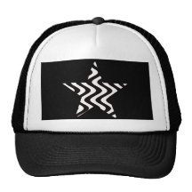 Estrella temblorosa de las ondas (negras/blanco) gorras de camionero
