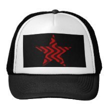 Estrella temblorosa de las ondas (negras/rojo) gorras de camionero