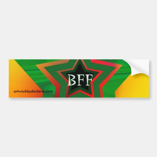 Estrella verde BFF Etiqueta De Parachoque